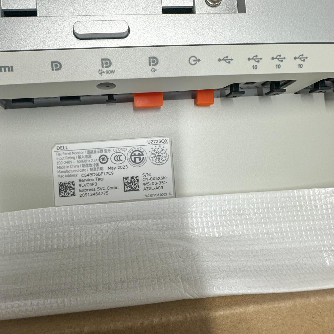 Dell U2723QX 27インチ 4K IPS モニター 元箱・付属品完備