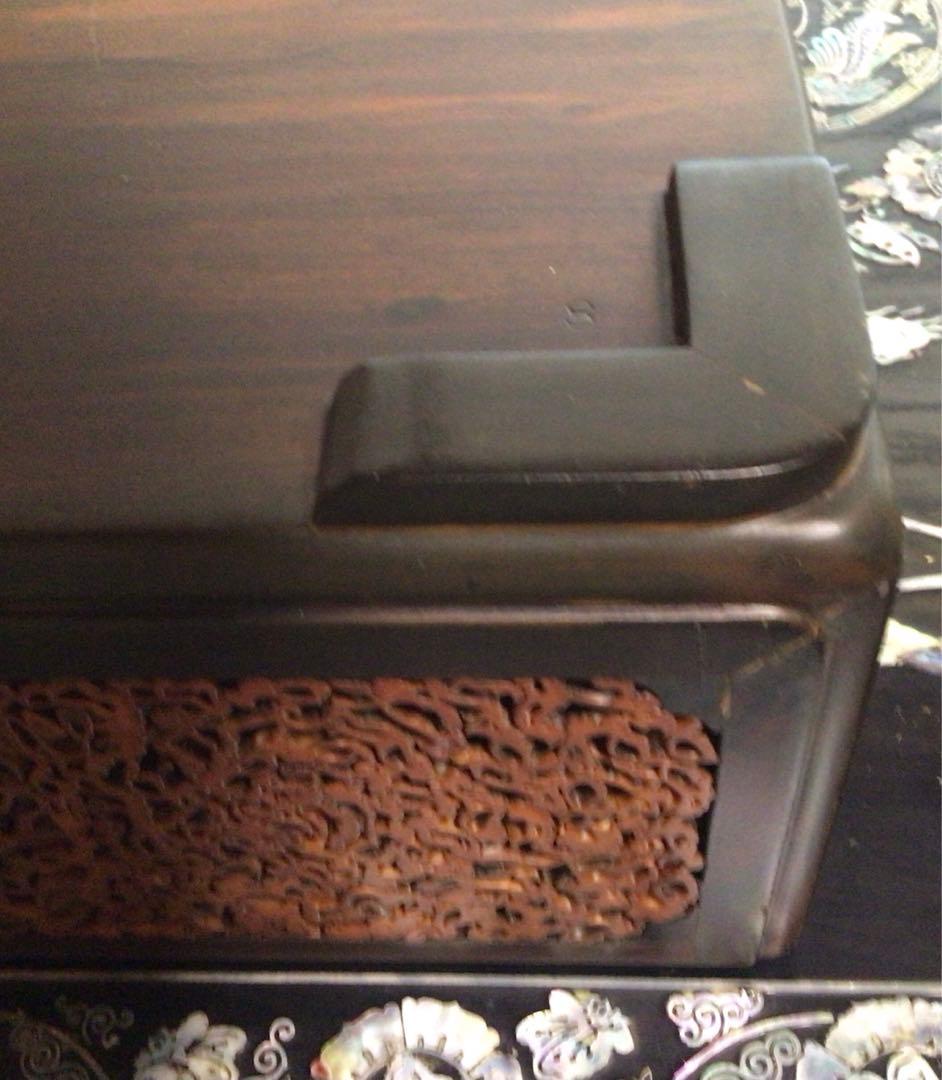 ⭐️特別⭐️紫檀 象嵌 おしどり花鳥月雲 大きな文箱 中国で購入アンティーク レア