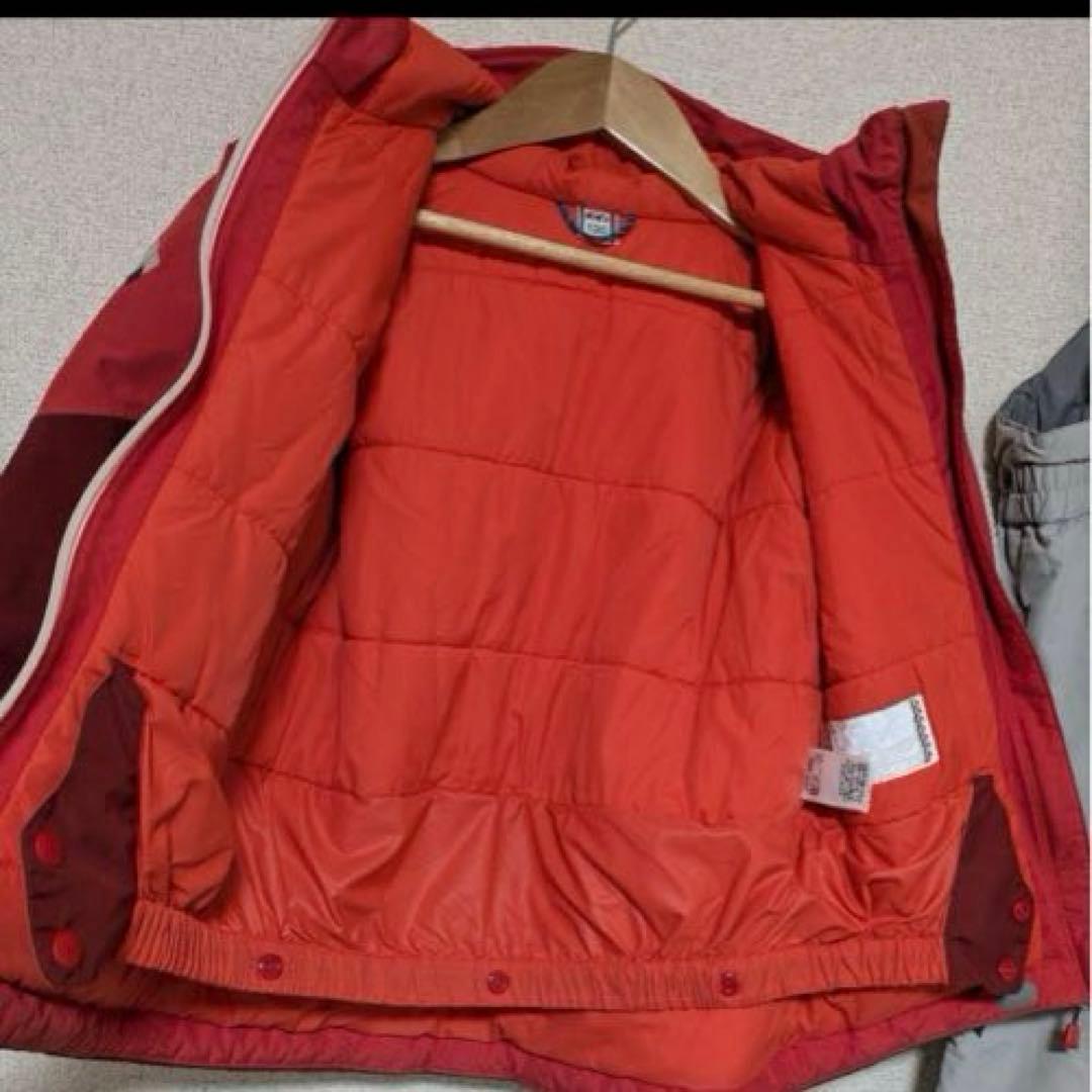 【mont-bell】子ども用スノーウェア 120 赤/グレー