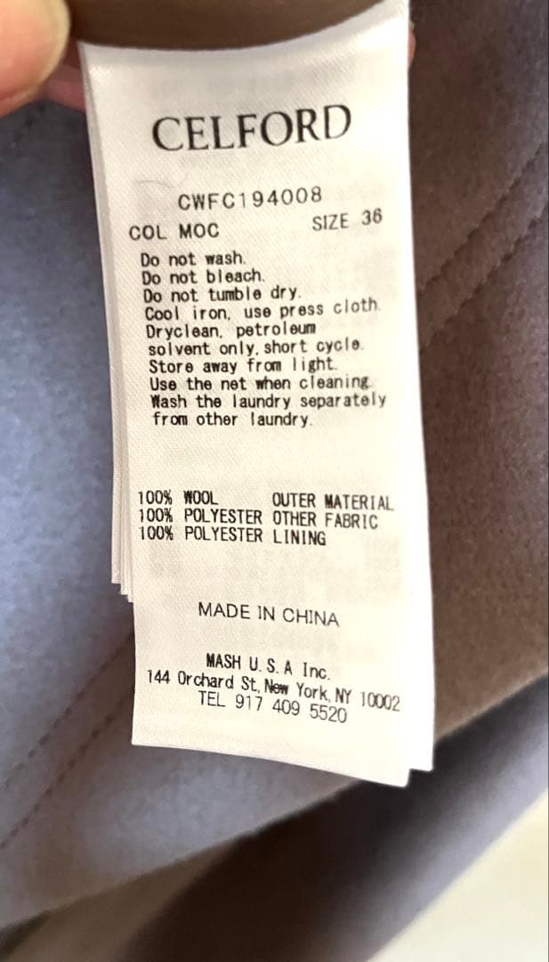セルフォード　新品未使用　マントコート　モカ