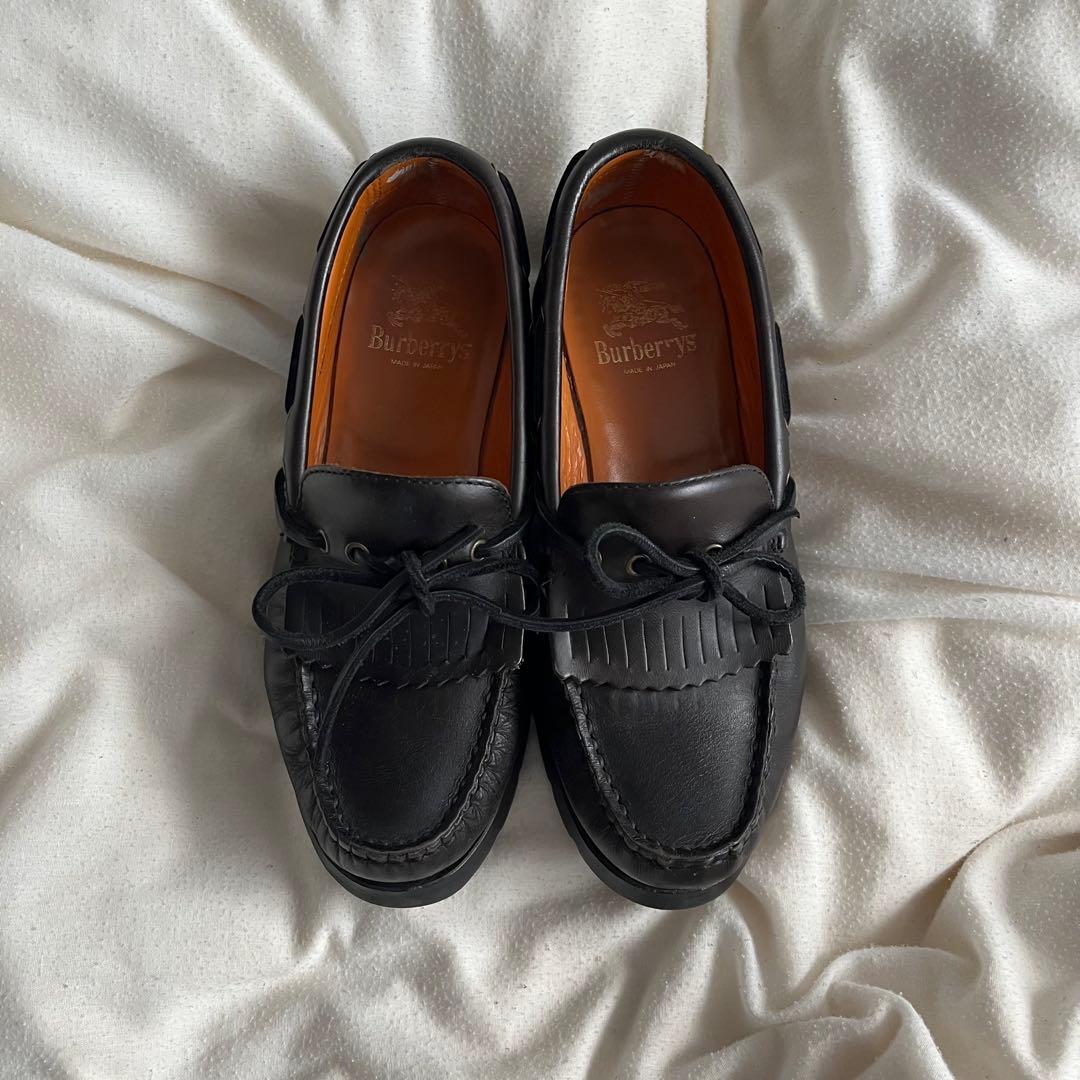 も*あ様 Burberry タッセルローファー レザー ブラック 厚底 26cm