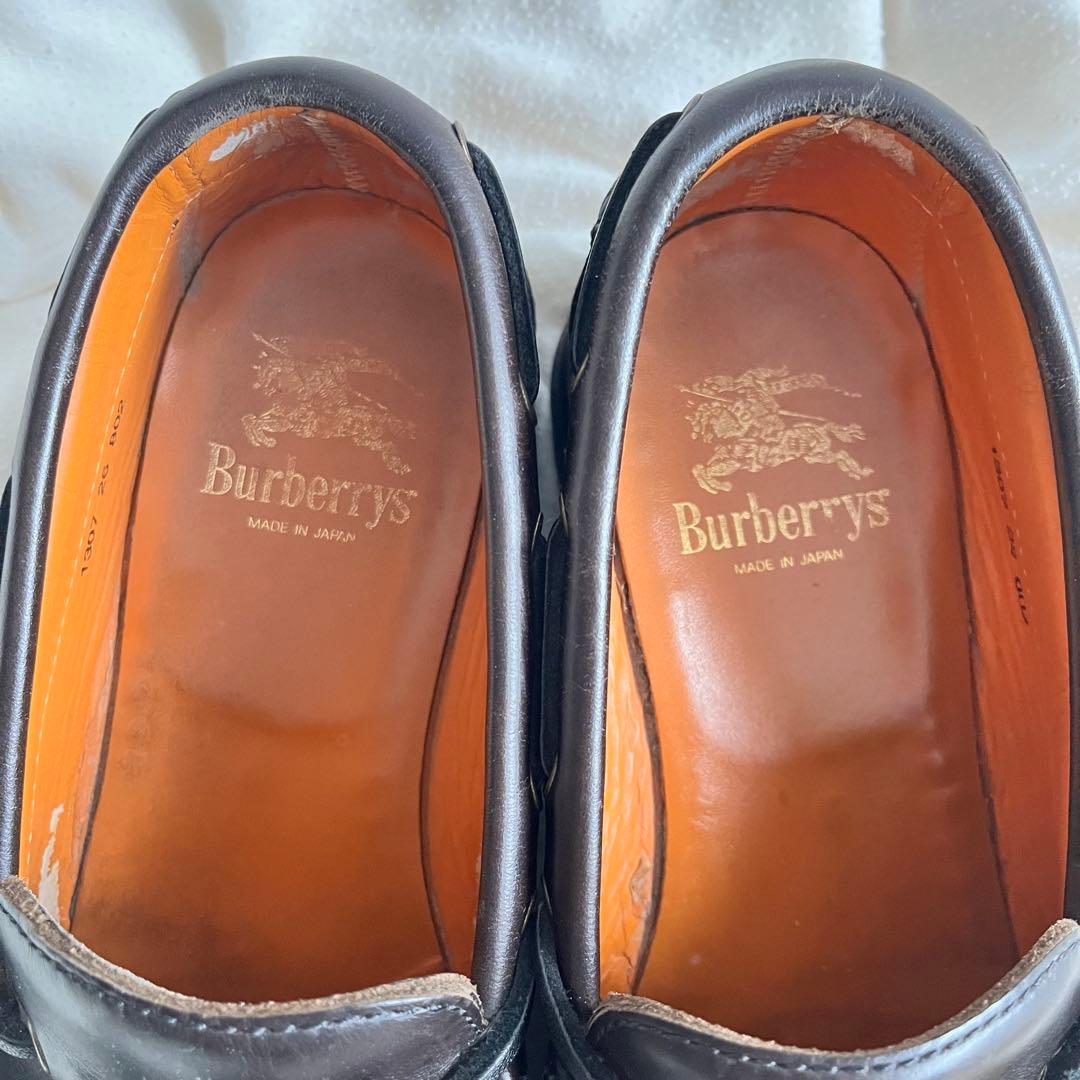 も*あ様 Burberry タッセルローファー レザー ブラック 厚底 26cm