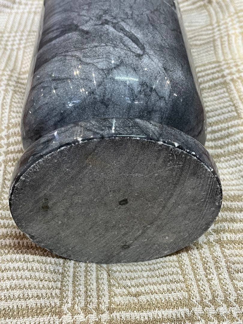 【中古品】大理石 壺 花瓶 彫刻 山水画 骨董品 レトロ 古民具 工芸品