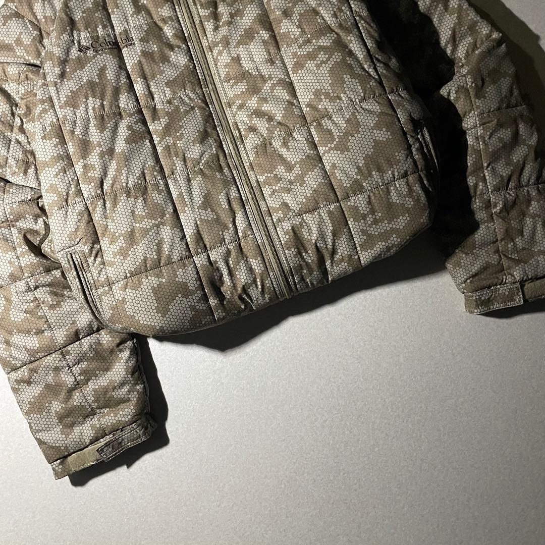 コロンビア hooded puffer jacket ハニカム　迷彩　XL 短丈