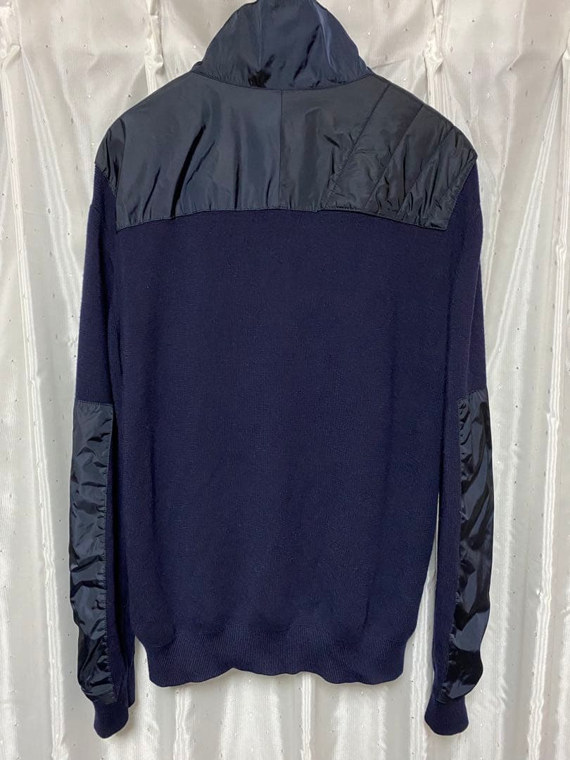 PRADA SPORT 00s ナイロンレイヤードニット ハーフジップ ネイビー