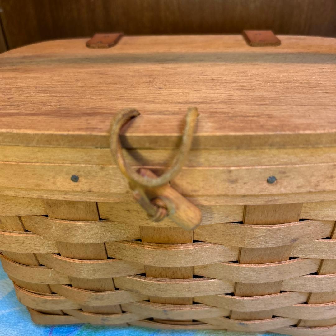 貴重 ロンガバーガーlongaberger 木製バスケット小物入れ ヴィンテージ