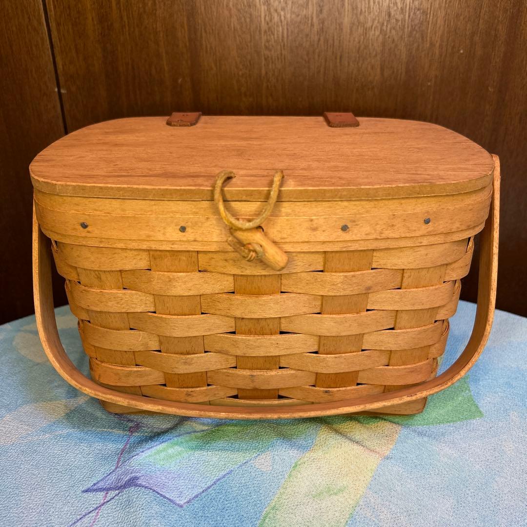 貴重 ロンガバーガーlongaberger 木製バスケット小物入れ ヴィンテージ