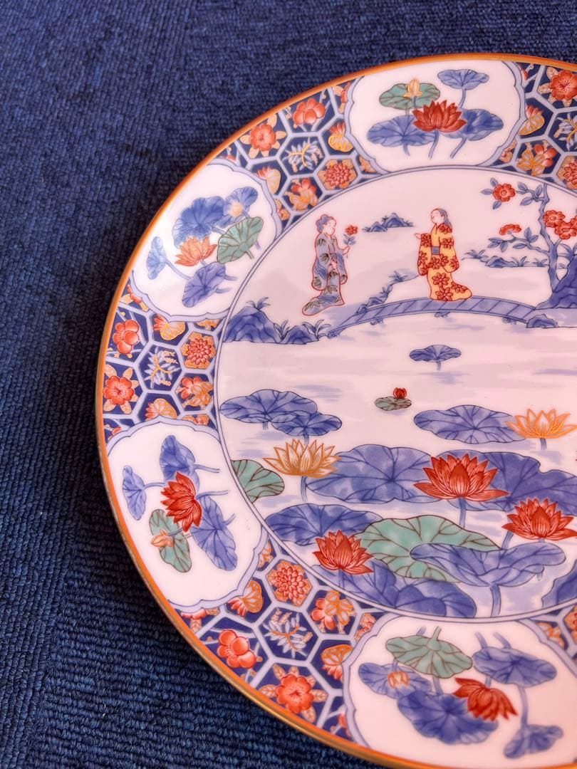 917 香蘭社　限定版絵皿　花の宴の内　「蓮の宴」