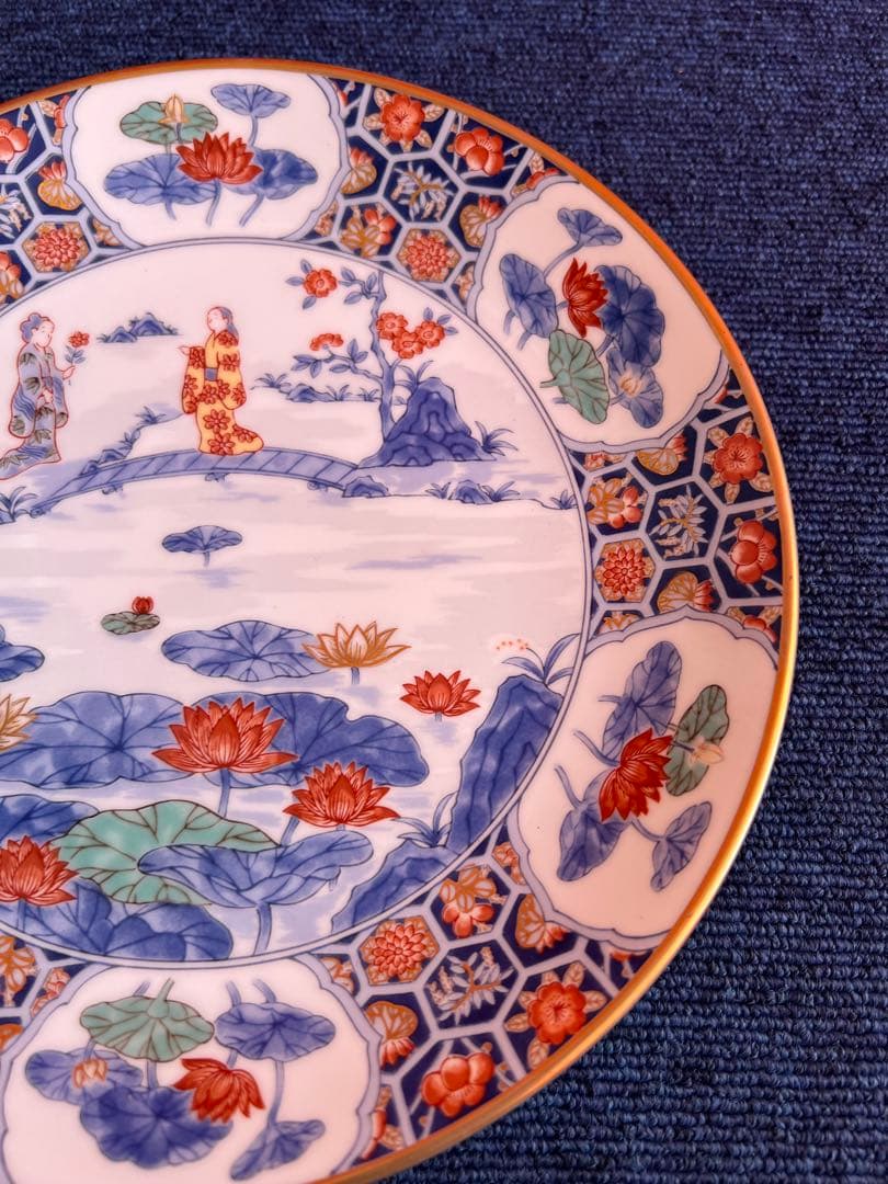 917 香蘭社　限定版絵皿　花の宴の内　「蓮の宴」