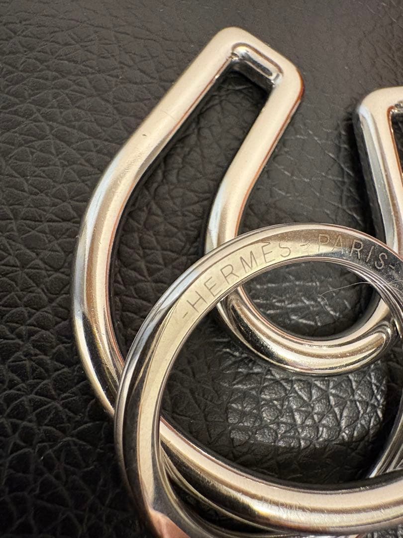 HERMES エルメス フェール・ア・シュヴァル キーホルダー シルバー 美品