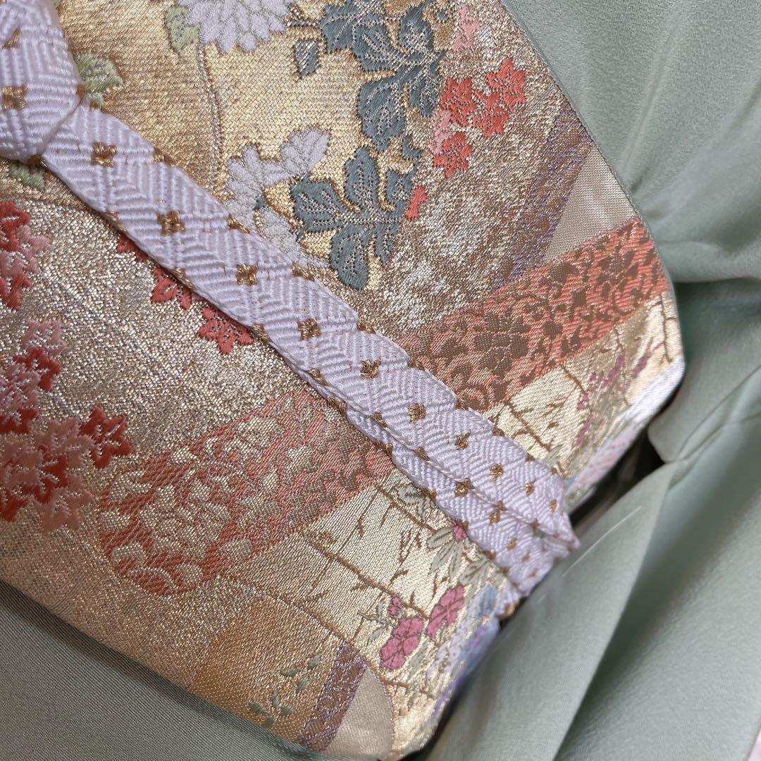 訪問着+長襦袢　フルセット　汕頭刺繍　花々　入学式　卒業式　着物　I10