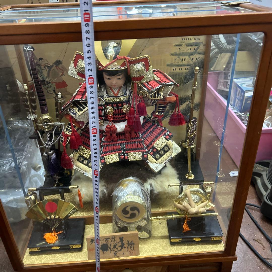 五月人形　大将飾り　亀甲　兜　刀　初陣　オルゴール付き