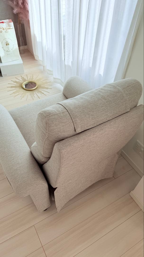 ニトリ リクライニング機能付きグレーソファ