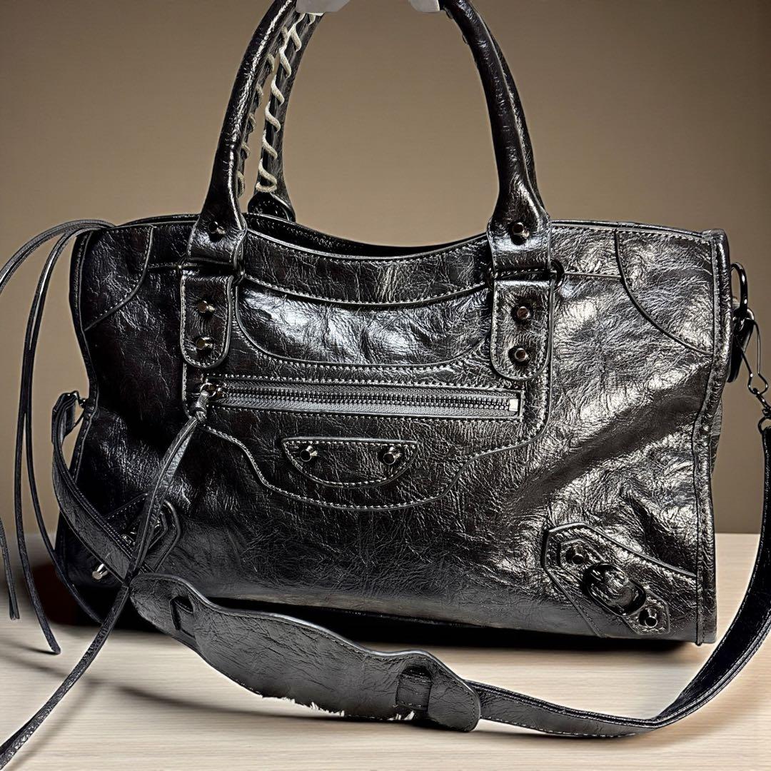 00s y2k アーカイブ シワ加工 レザー バッグ ショルダー可 A4