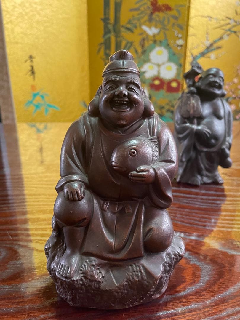 備前焼　大黒、布袋、恵比寿セット