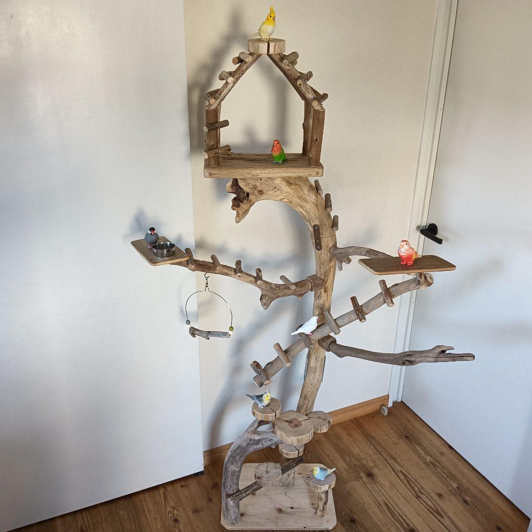 tarusiru バードアスレチックジム大型 天然木 自然木 流木 インコ