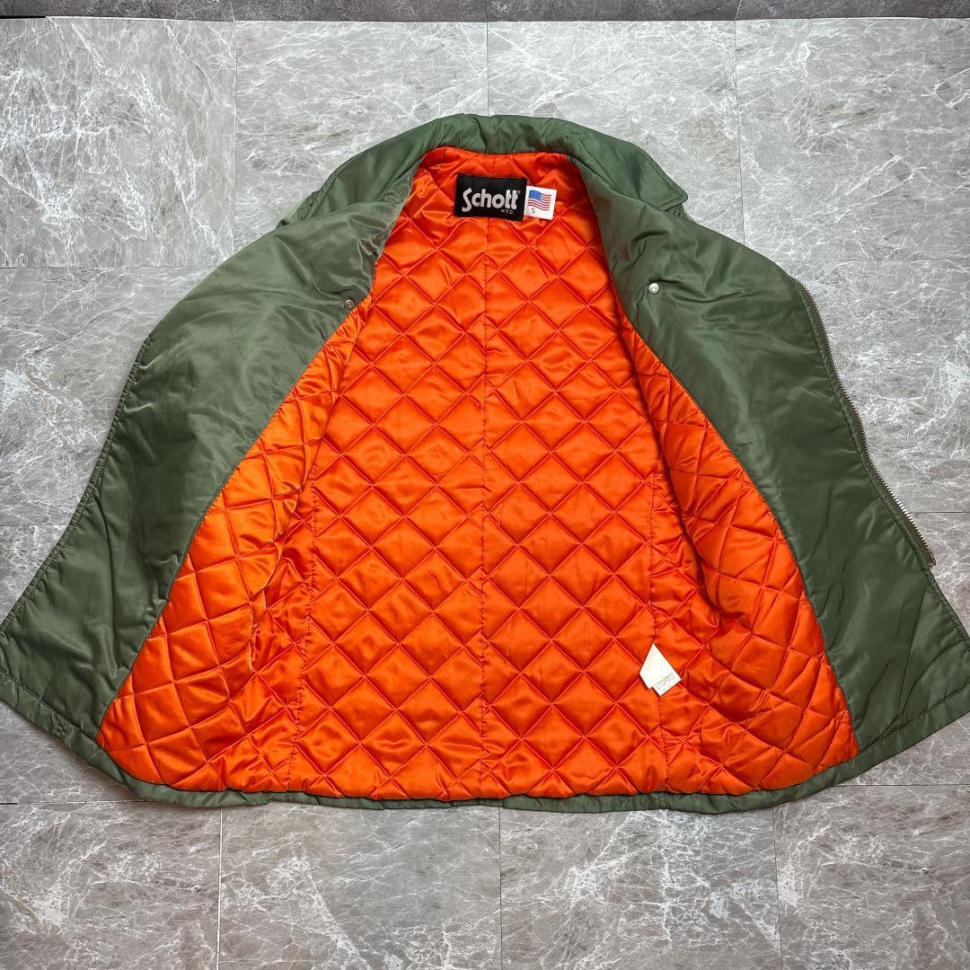 希少 Schott ナイロン ミリタリージャケット ダブルライダース N3B S