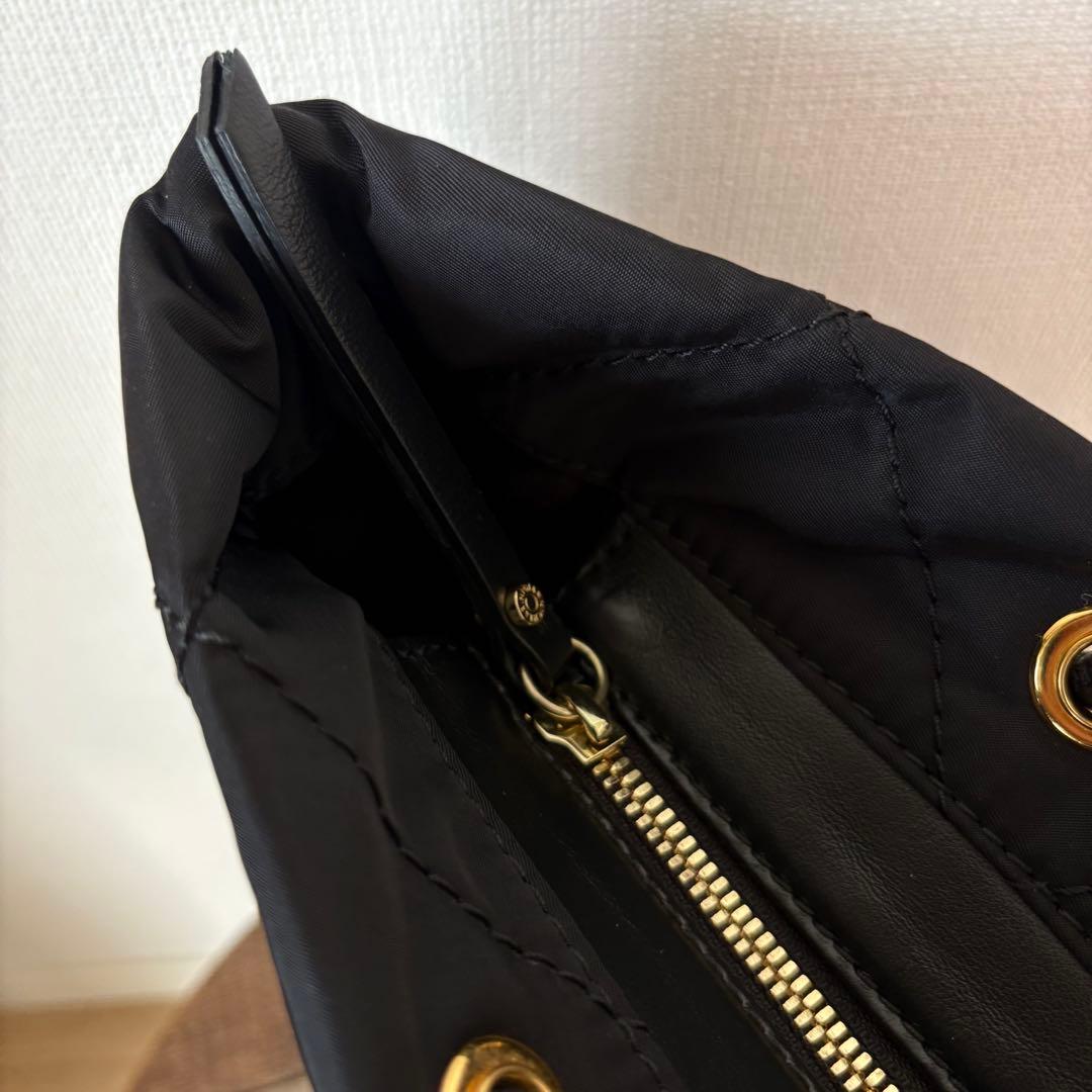 GIANNI CHIARINI キルティング ナイロントートバッグ ブラック