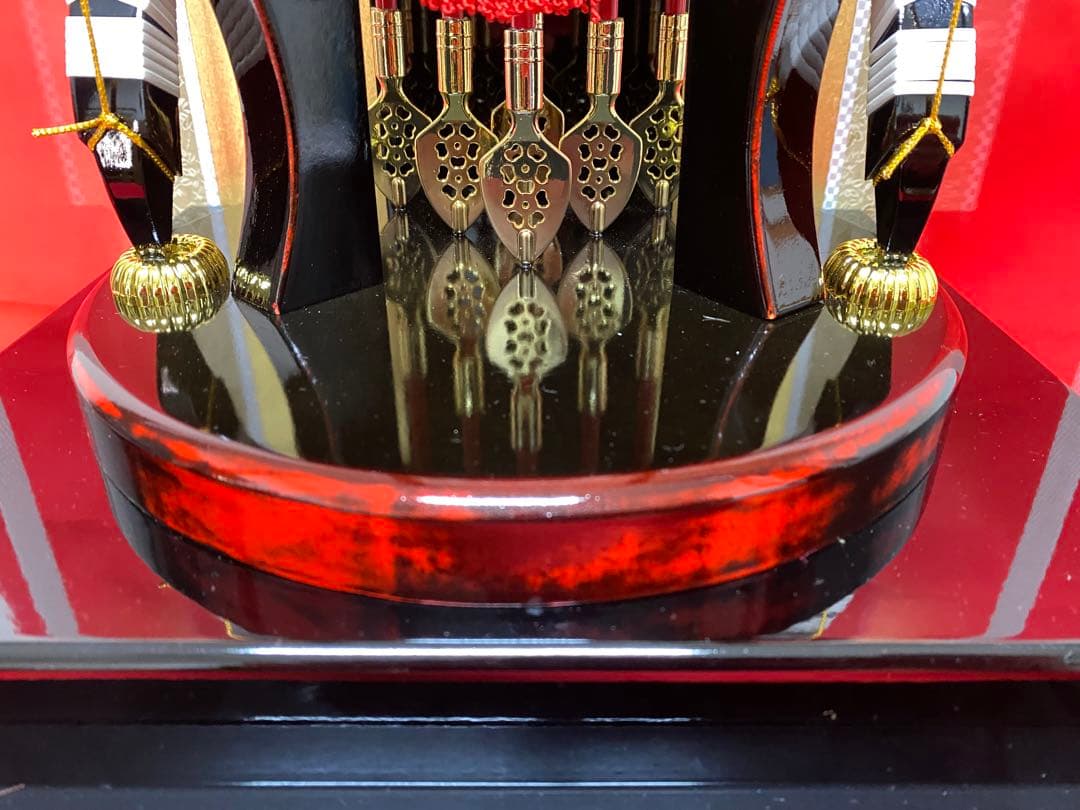 破魔弓　幹山作　ガラスケース２０号・間口約３３×奥行約２８×高さ約６０㎝