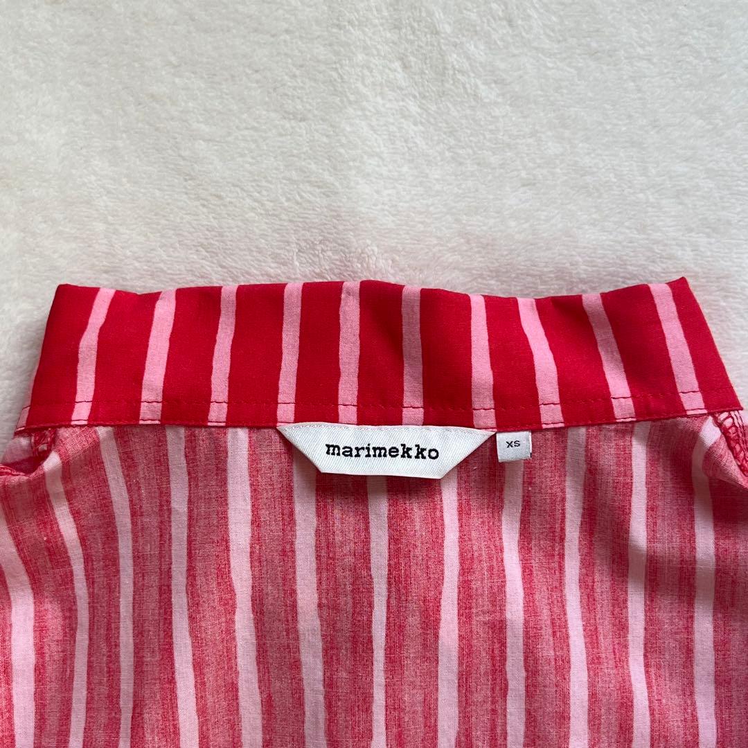 【美品】marimekko レッド×ピンクストライプ XS ヨカポイカ