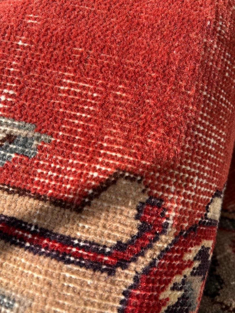 265×88 シャービー茜色 ハーフメダリオン ヴィンテージ トルコラグ