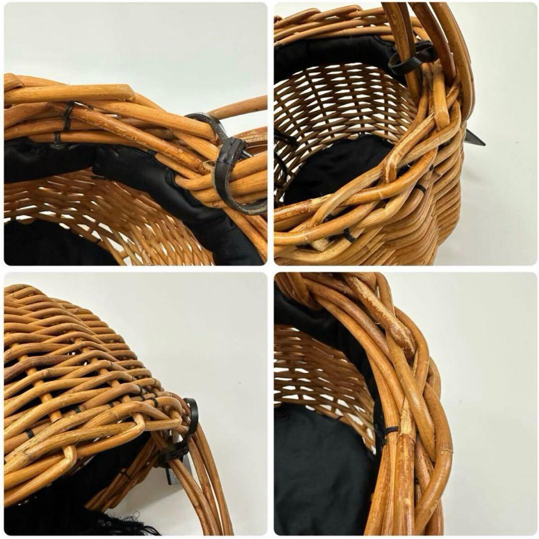 良品 ebagos エバゴス バケツ バッグ カゴ リネンかぶせ ミラー付き