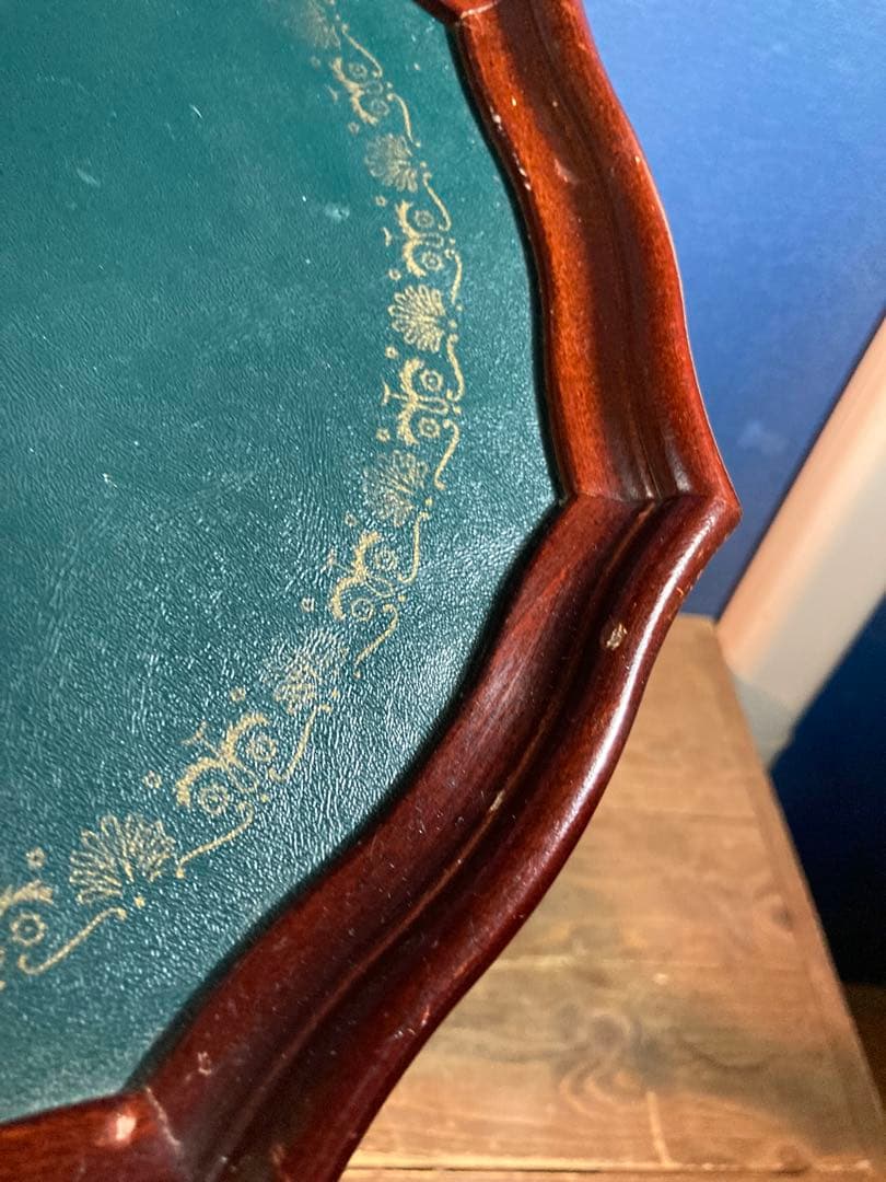 G サイドテーブル　コーヒーテーブル　アンティーク調　ヨーロピアン風　花台　緑