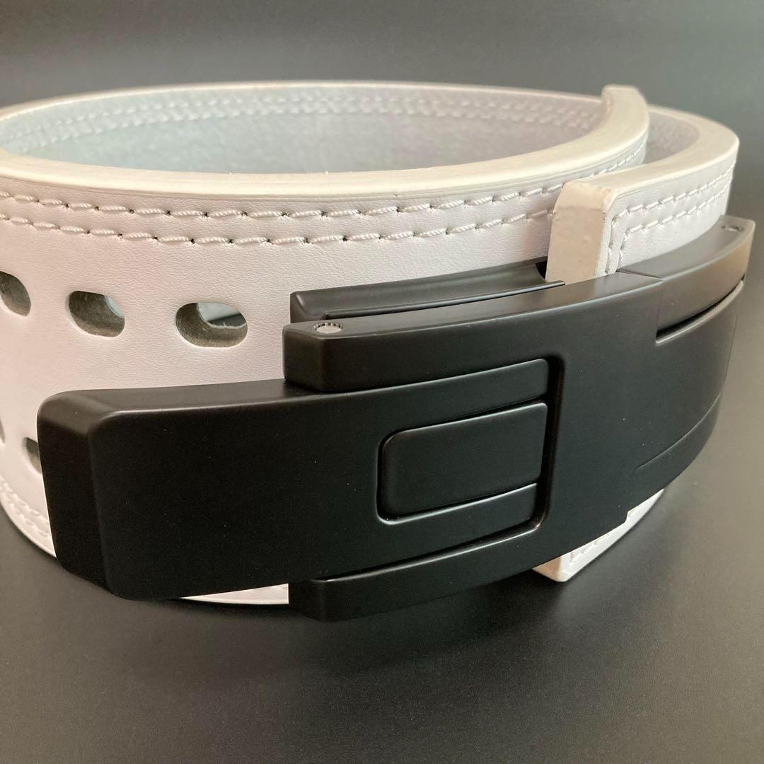 本革13mm パワーベルト 筋トレ パワーリフト XL size 可変式 白×黒