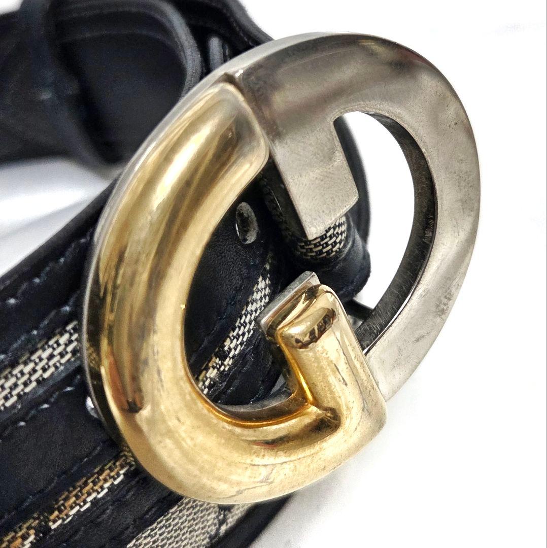 GUCCI オールド グッチ ヴィンテージ ベルト インターロッキング ネイビー