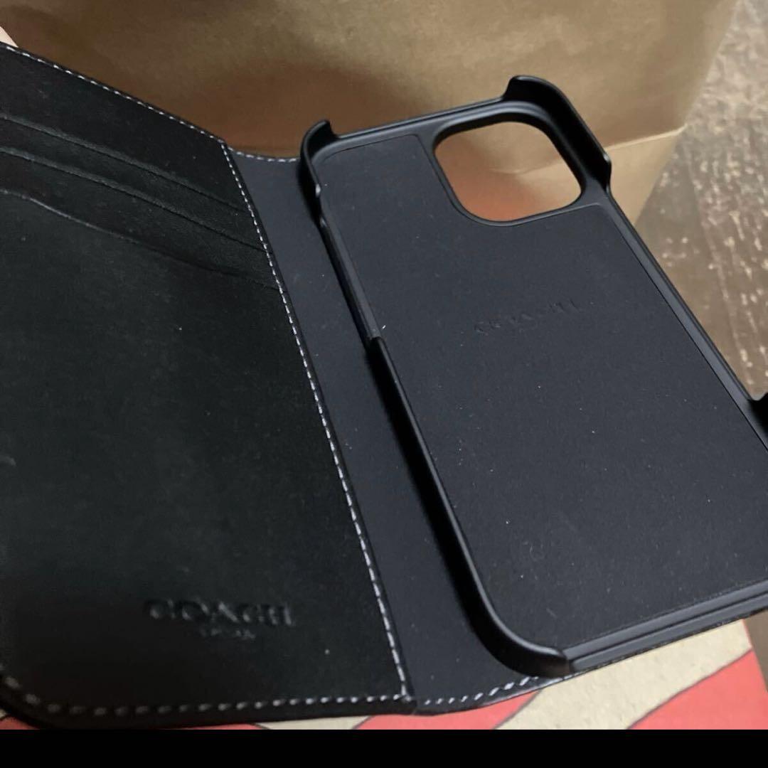 iPhone16ケース　レザー　ブラック　コーチ　COACH