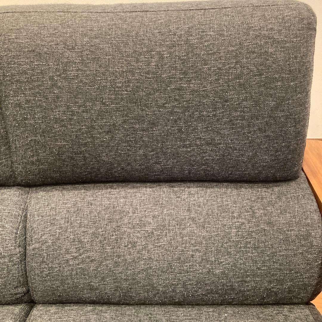 ソファNC779 2人掛け ブラック/ウォールナット