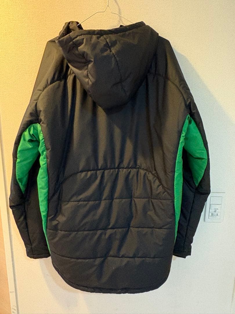 芦屋学園ATHLETA ベンチコート 黒/緑 フード付き