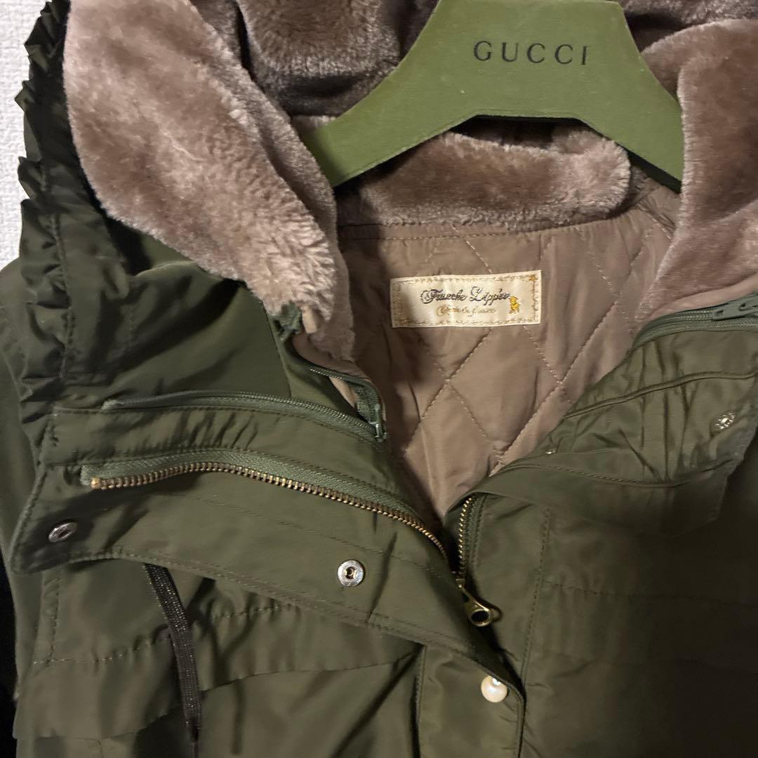 フランシュリッペ モッズコート　ライナー付き　パールリボン