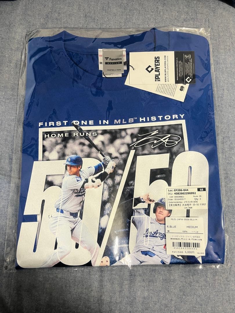 【受注生産品】大谷翔平50-50 Tシャツ M ブルー