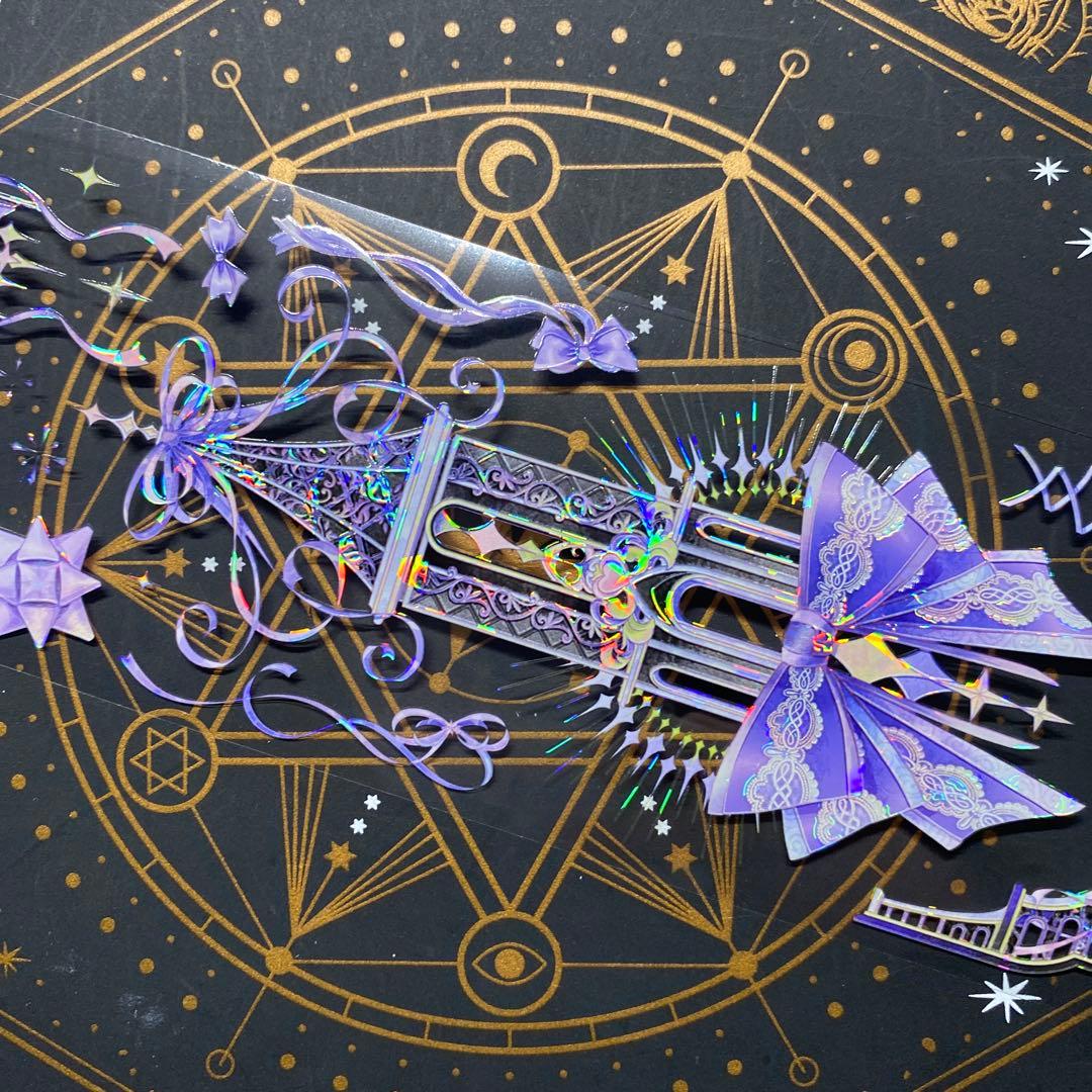 【9248】海外　マステ　中古巻　貝殻光マスキングテープ　紫　装飾系