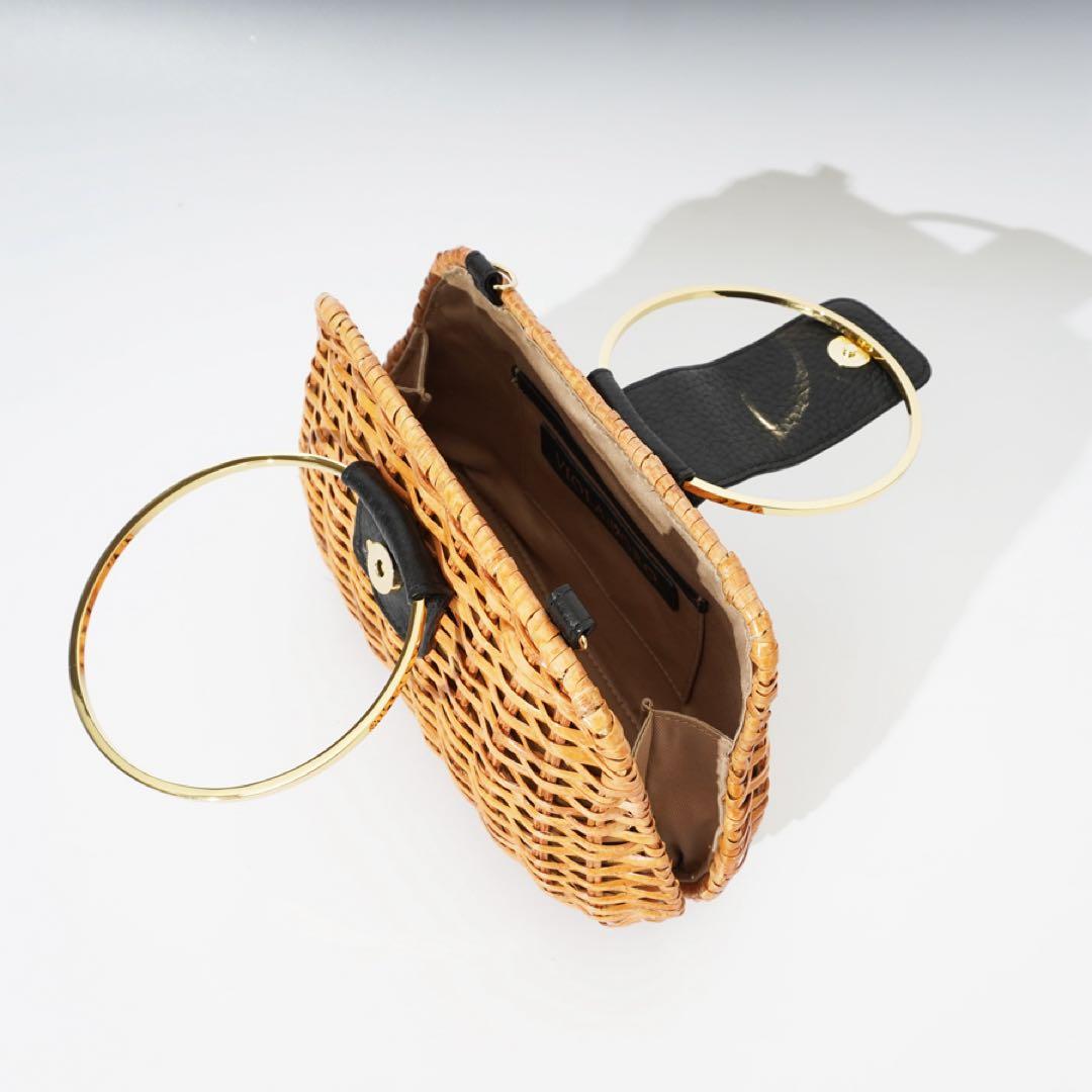 lei　定価￥25,300 スプリットラタン2WAYリングハンドルバッグ