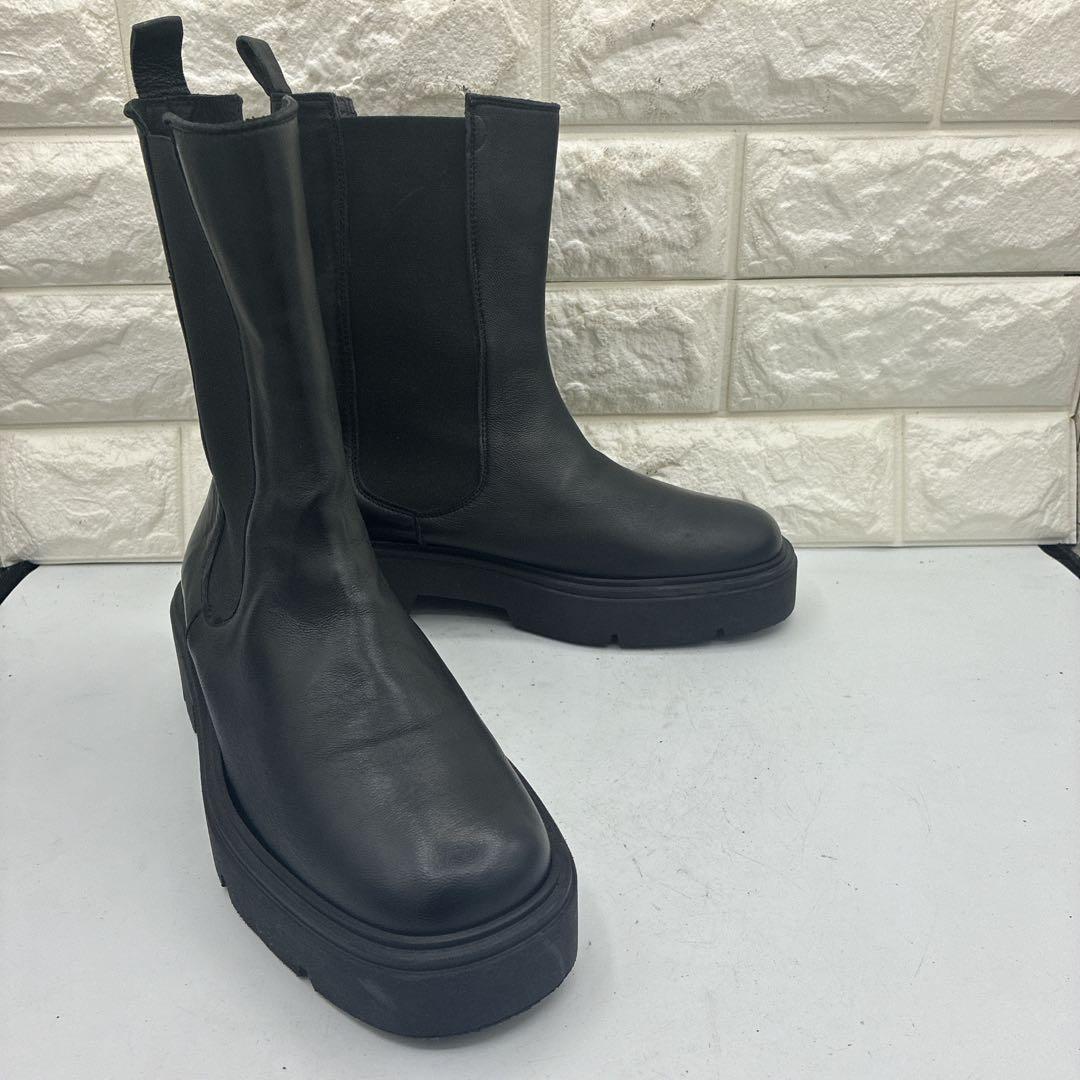 【美品】コルソローマ サイドゴアブーツ 38 チェルシー トラックソール 黒