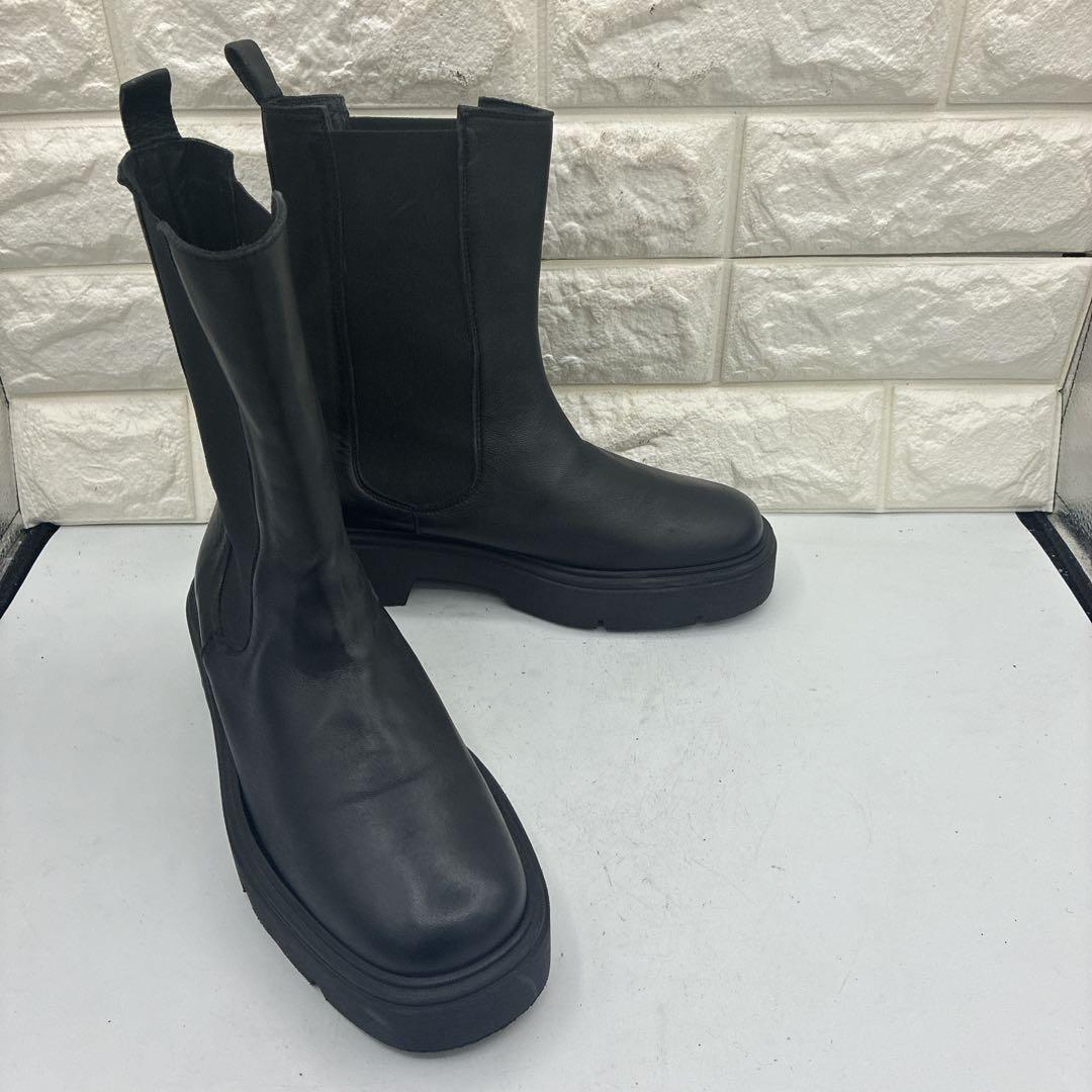 【美品】コルソローマ サイドゴアブーツ 38 チェルシー トラックソール 黒