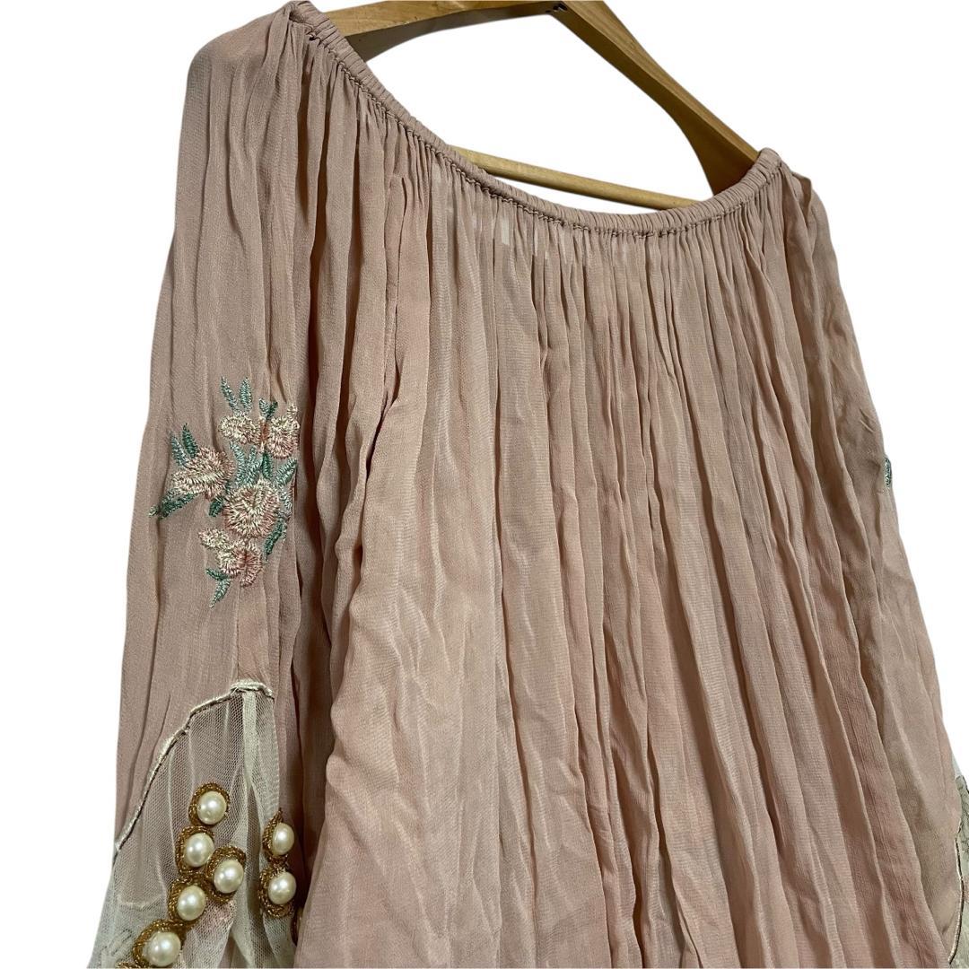 [新品未使用]snidel スナイデル レース フリル ブラウス ピンク F