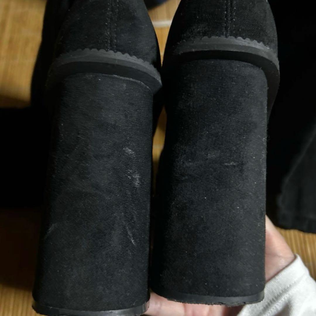 EMODA スクエアフィットロングブーツ　　M ニーハイブーツ　黒　厚底