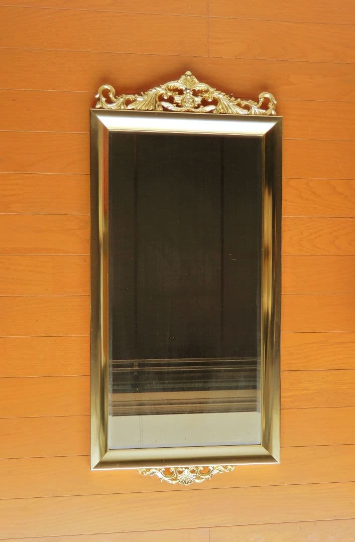 【昭和レトロ 美品】真鍮枠 ウォールミラー