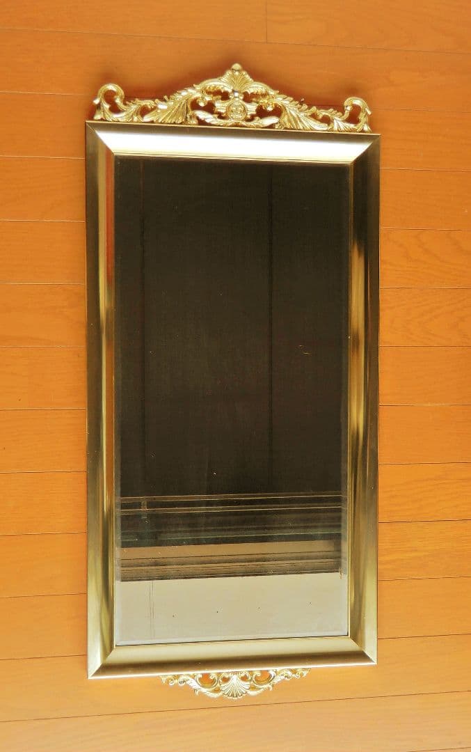 【昭和レトロ 美品】真鍮枠 ウォールミラー