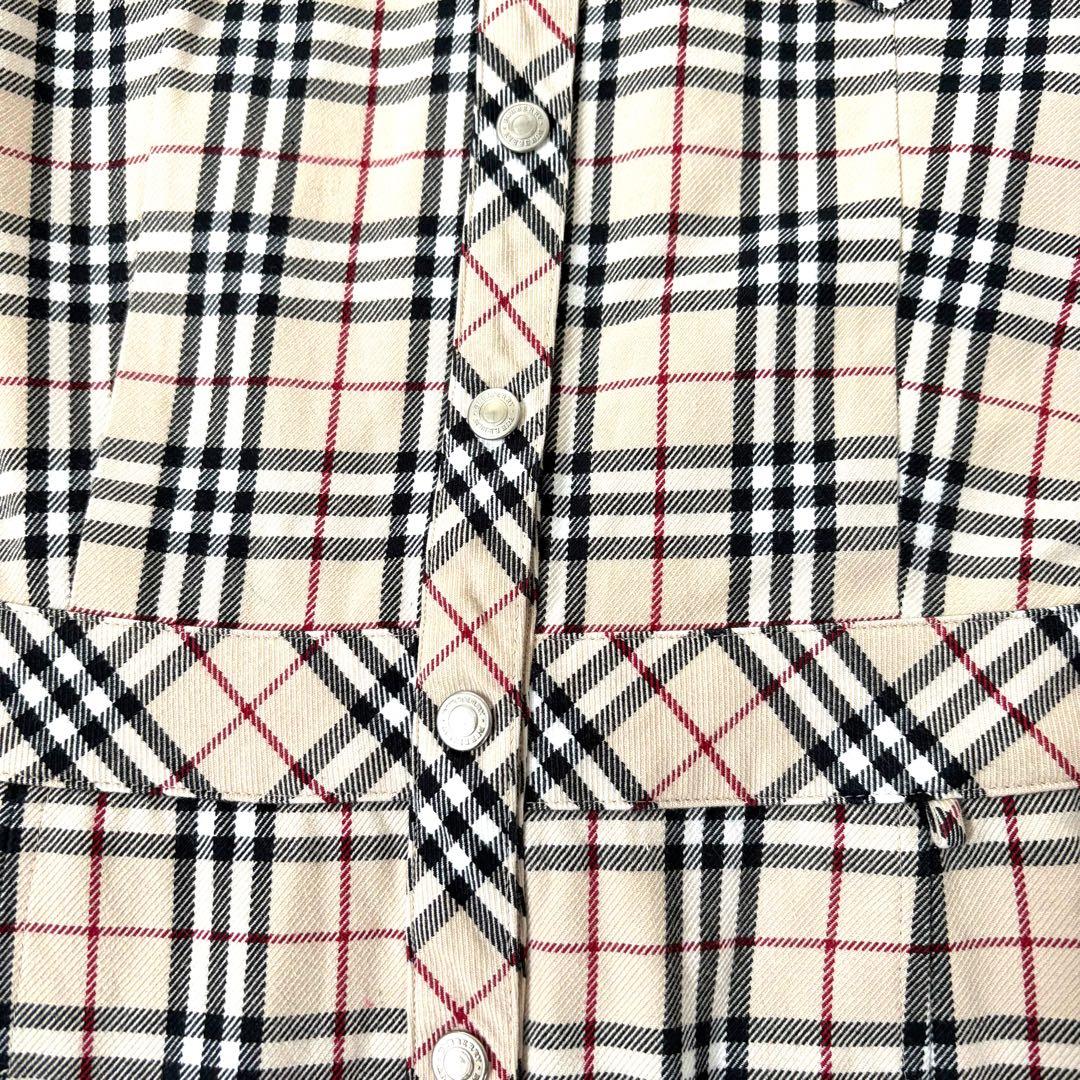 美品☆バーバリーロンドン　ワンピース　ノバチェック　ホースロゴ　プリーツ　M相当