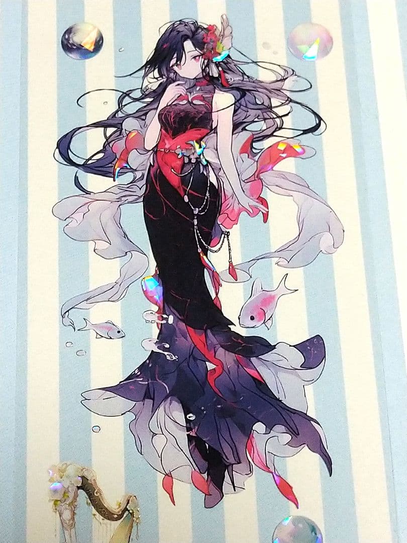 廃盤品✩J1052＃海囚(贝壳光)汐雾切り売り海外人物マステ女の子人魚AIマステ