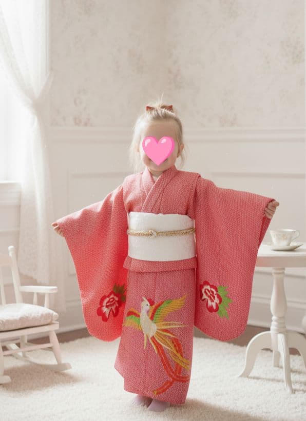 総絞り☆刺繍☆絹☆3歳着物☆七五三