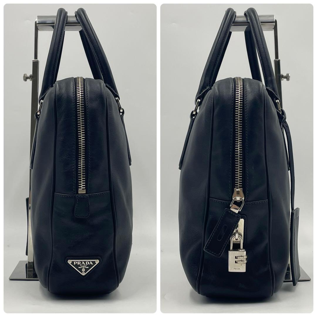 美品✨PRADAプラダ 三角ロゴ ブリーフケース ビジネス 極上レザー A4 黒