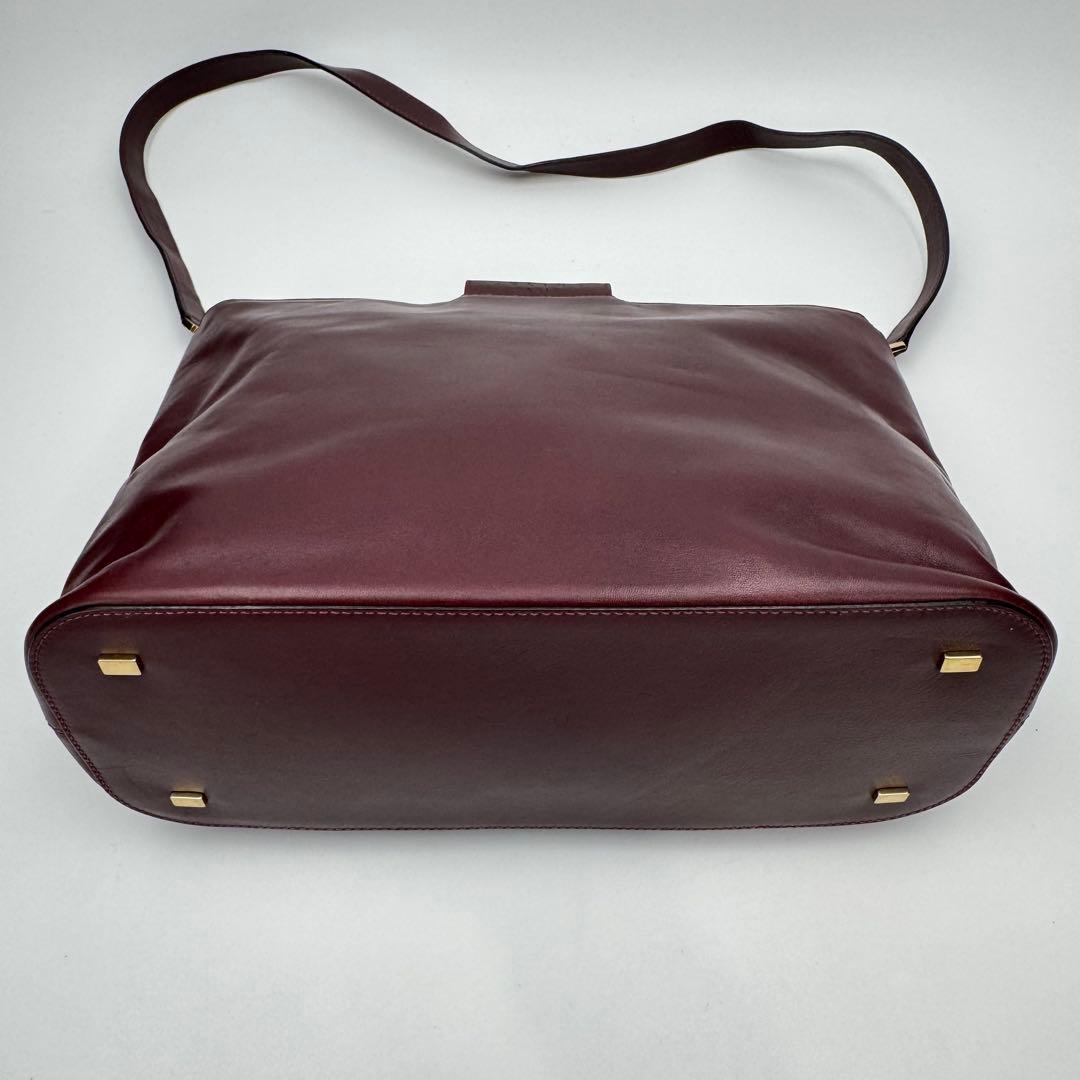 セリーヌ レザー カーフ ショルダーバッグ 斜めがけ A4可 ボルドー