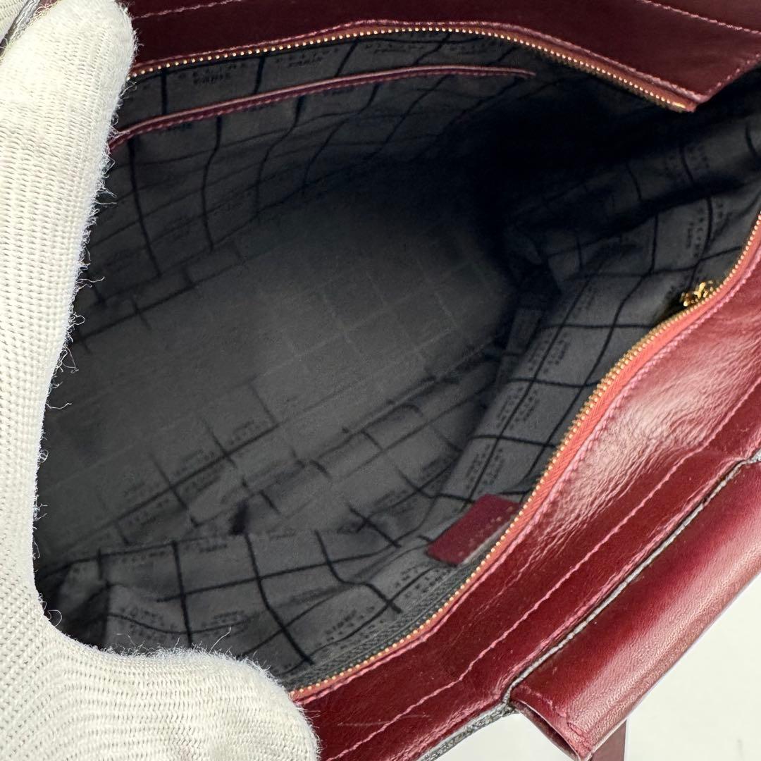 セリーヌ レザー カーフ ショルダーバッグ 斜めがけ A4可 ボルドー