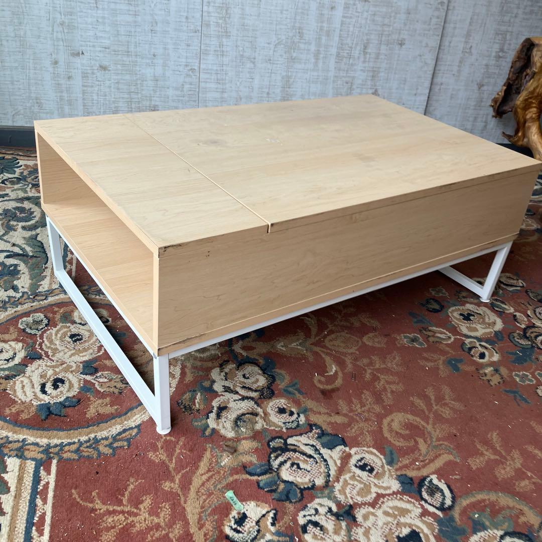 ナチュラル木製引き出し付きセンターテーブル