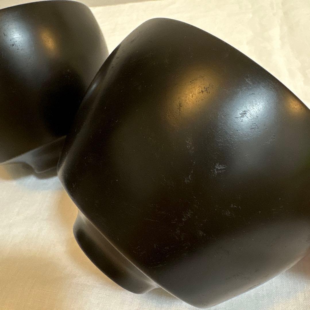 杉田明彦　漆器 筒形椀 汁椀 中 黒 ［未使用］2個
